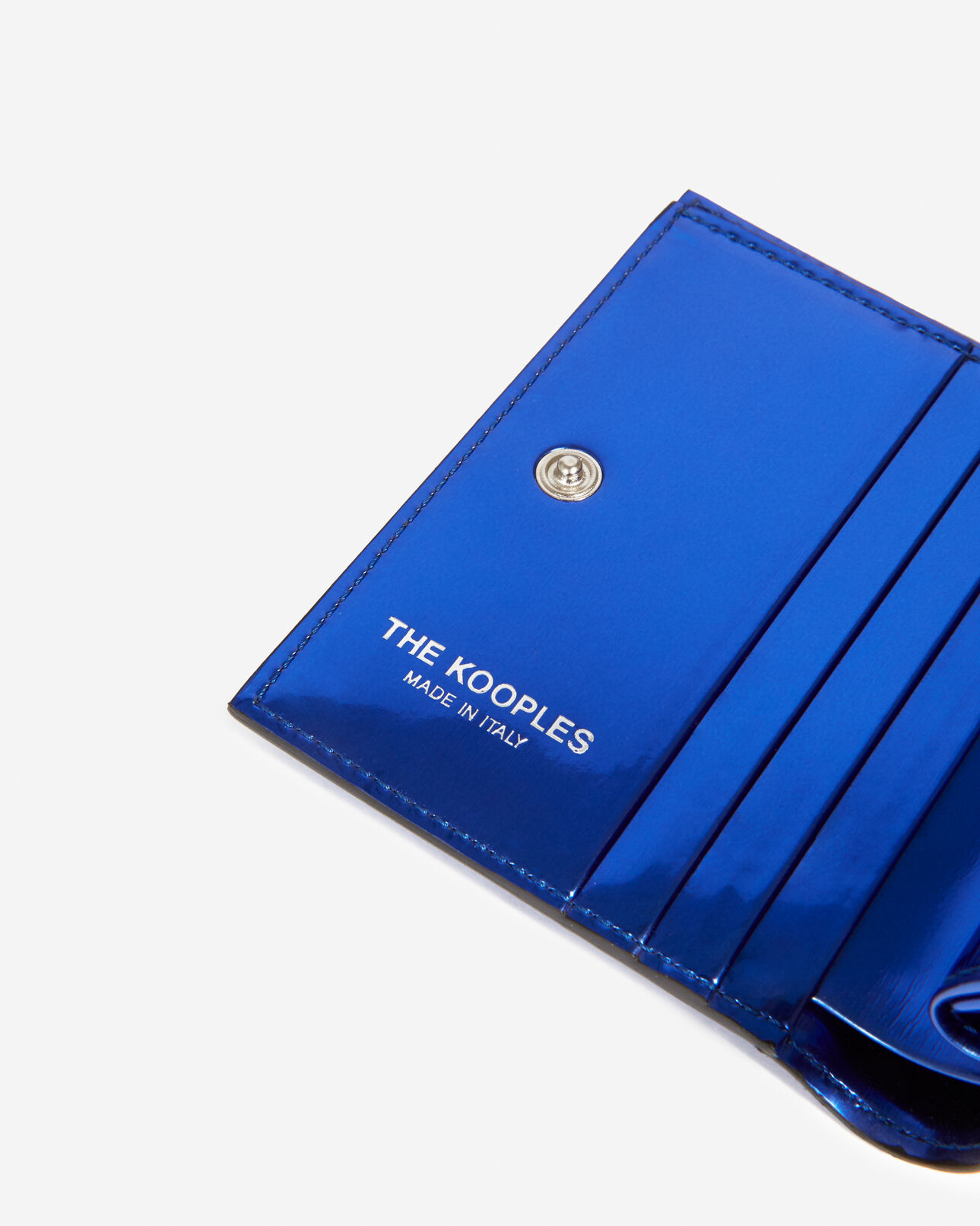 The Kooples MIXED ELECTRIC BLUE electric blue leather effect wallet with flap