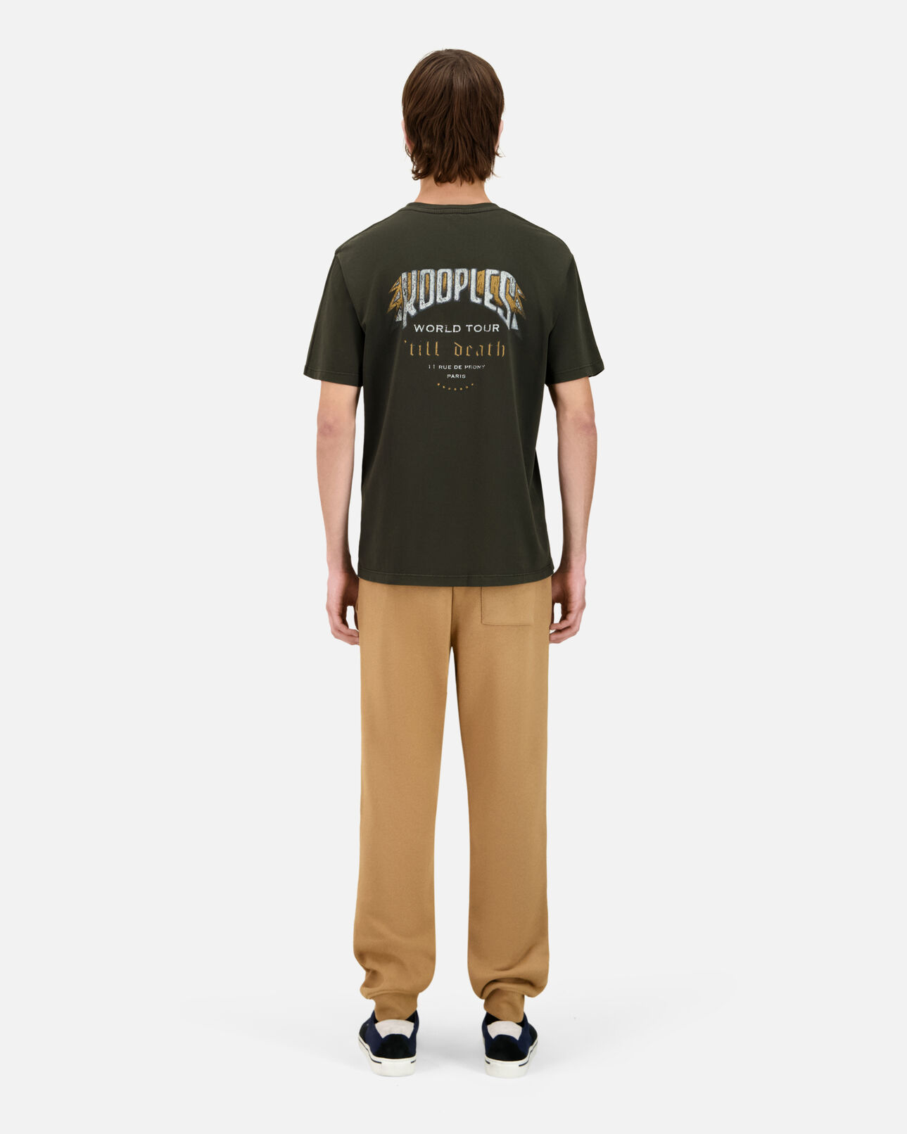 The Kooples MEN DARK GREEN men's dark green t-shirt with skull butterfly serigraphy
