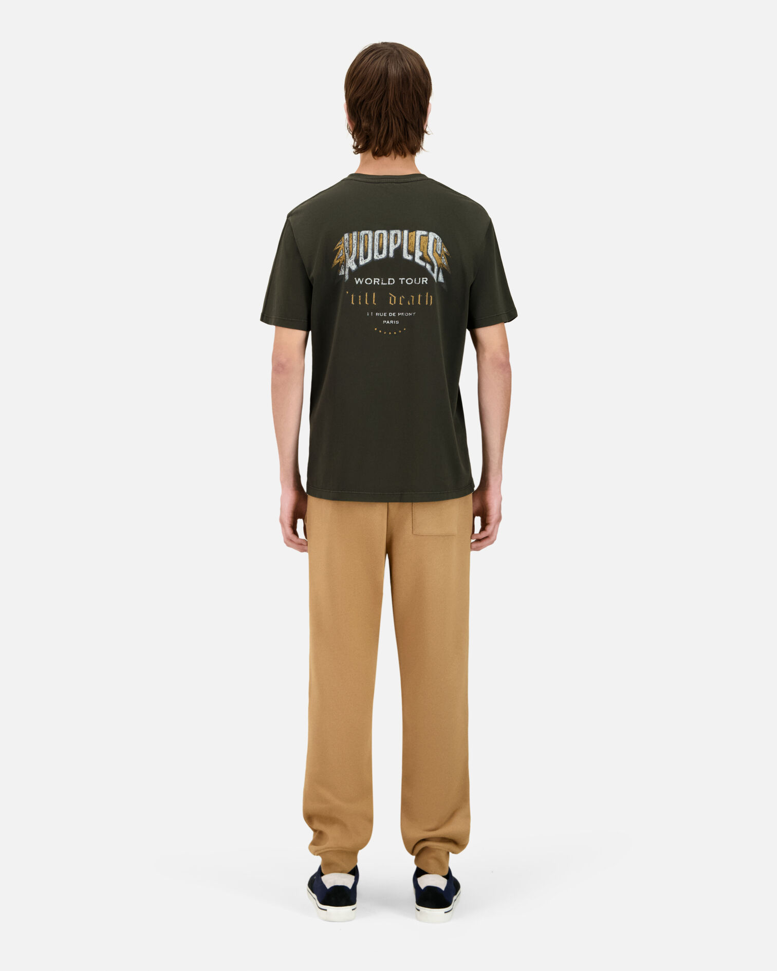 Men's dark green T-shirt with Skull butterfly serigraphy, DARK GREEN, hi-res image number null