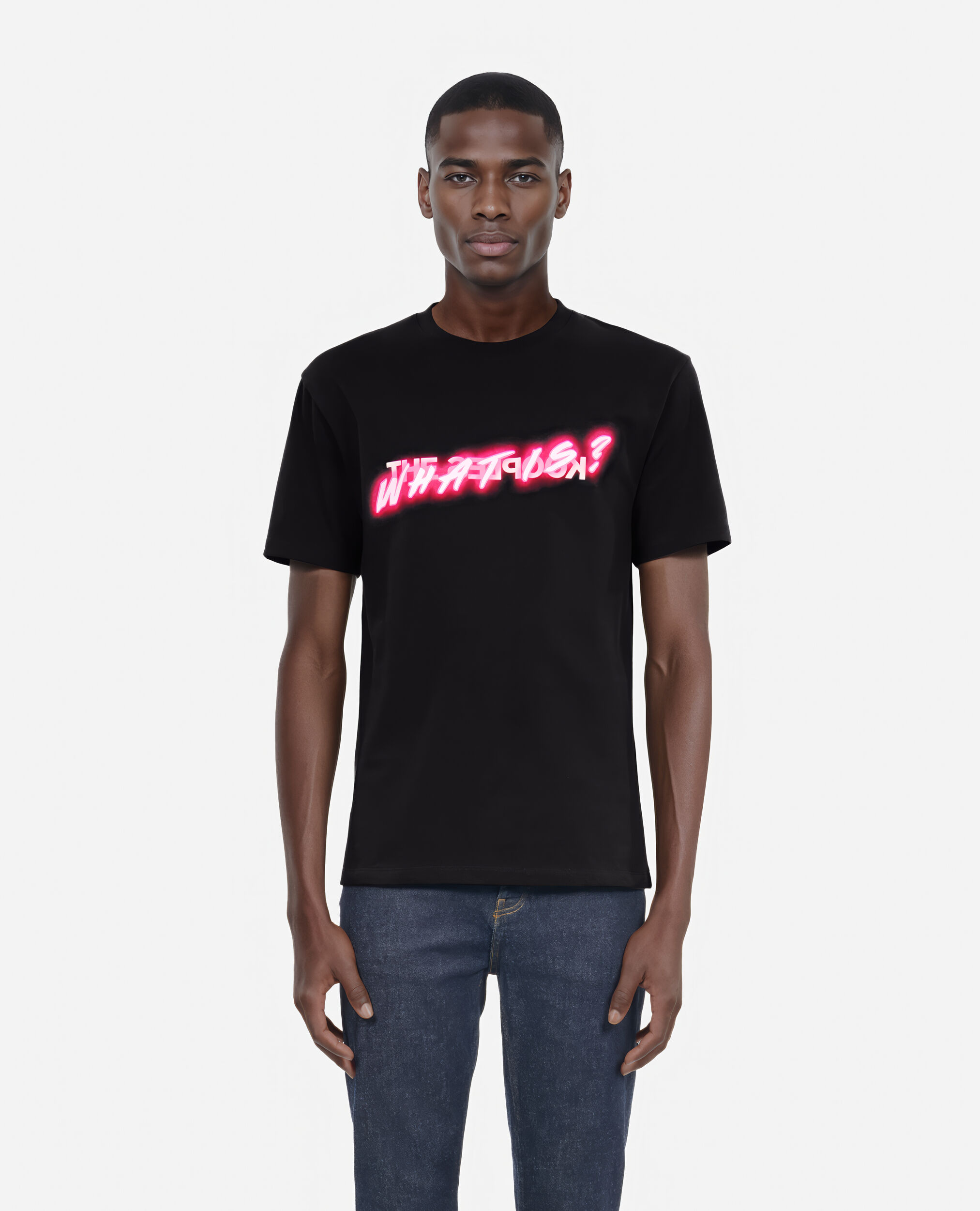 Men's what is black t-shirt, BLACK, hi-res image number null