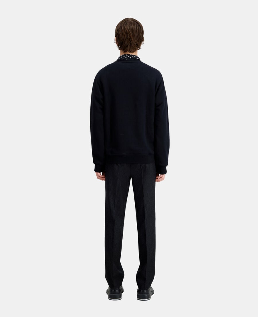 The Kooples H BLACK men's black sweatshirt with flaming wheel serigraphy