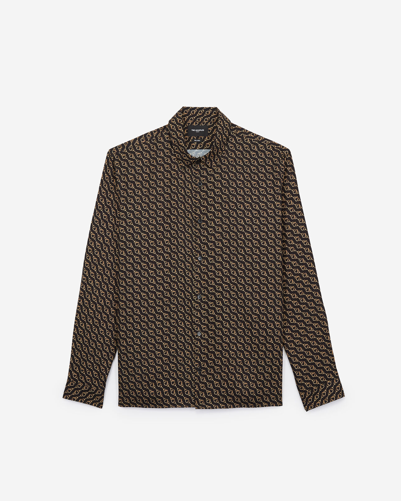 The Kooples HOMBRE BLACK / GOLD shirt