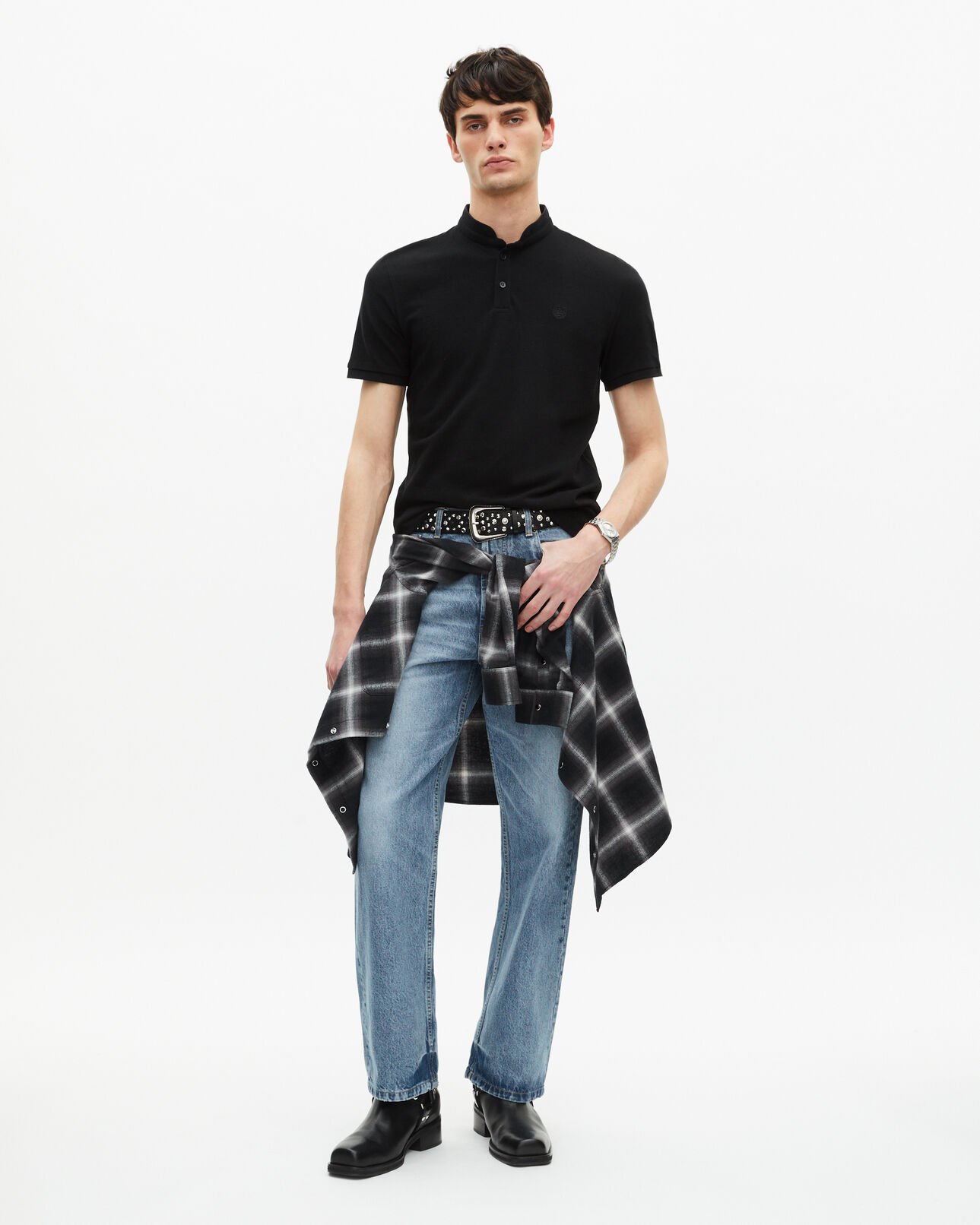 The Kooples HOMME BLACK polo en coton noir