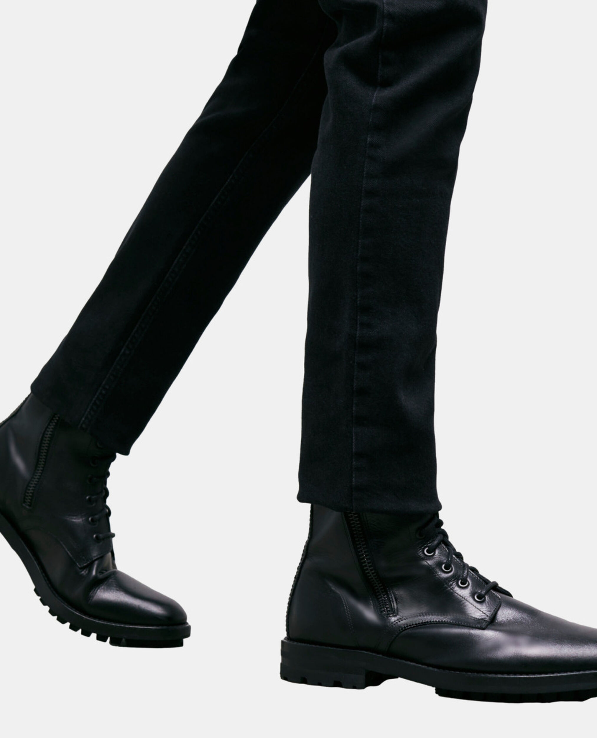 Boots en cuir noires, BLACK, hi-res image number null