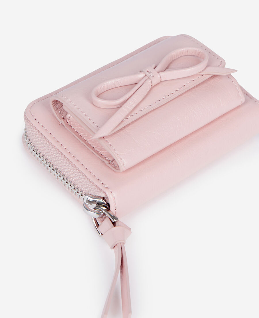 The Kooples DAMEN PINK amelia geldbörse aus rosafarbenem leder