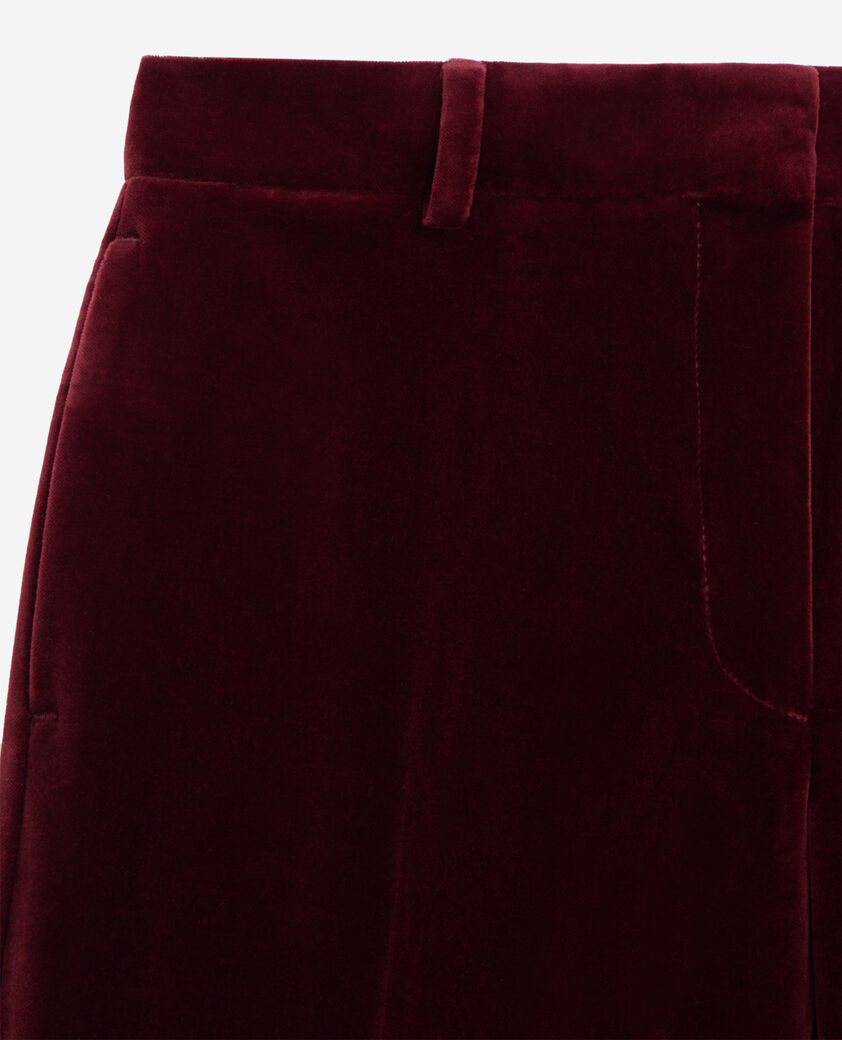 The Kooples WOMEN BURGUNDY burgundy velvet suit trousers