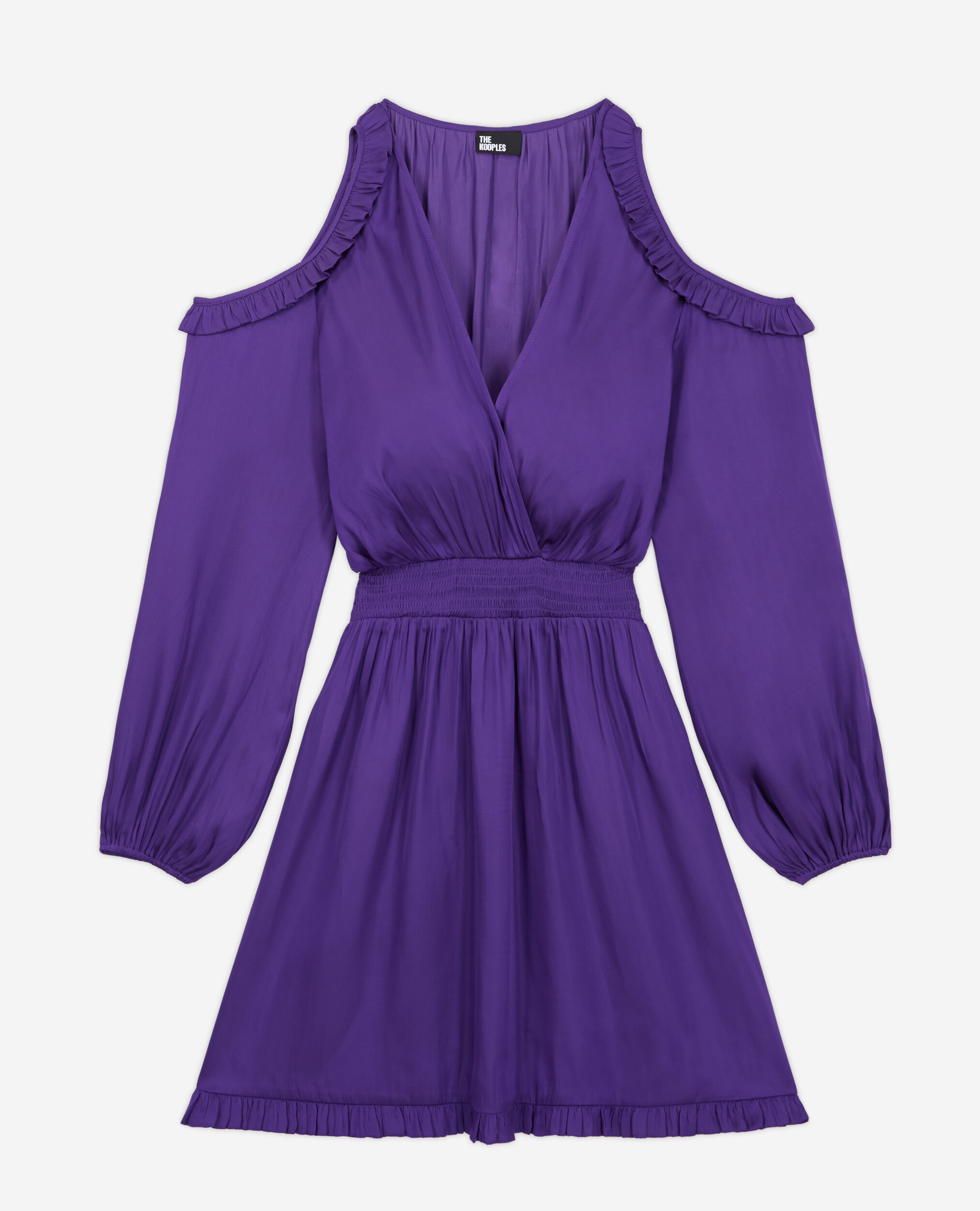 Short purple dress with ruffles, PURPLE, hi-res image number null