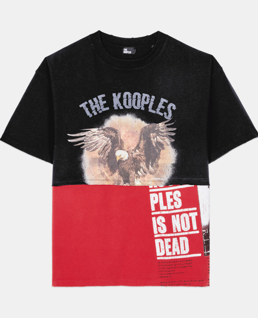 The Kooples HOMME BLACK WASHED t-shirt &agrave; s&eacute;rigraphie noir