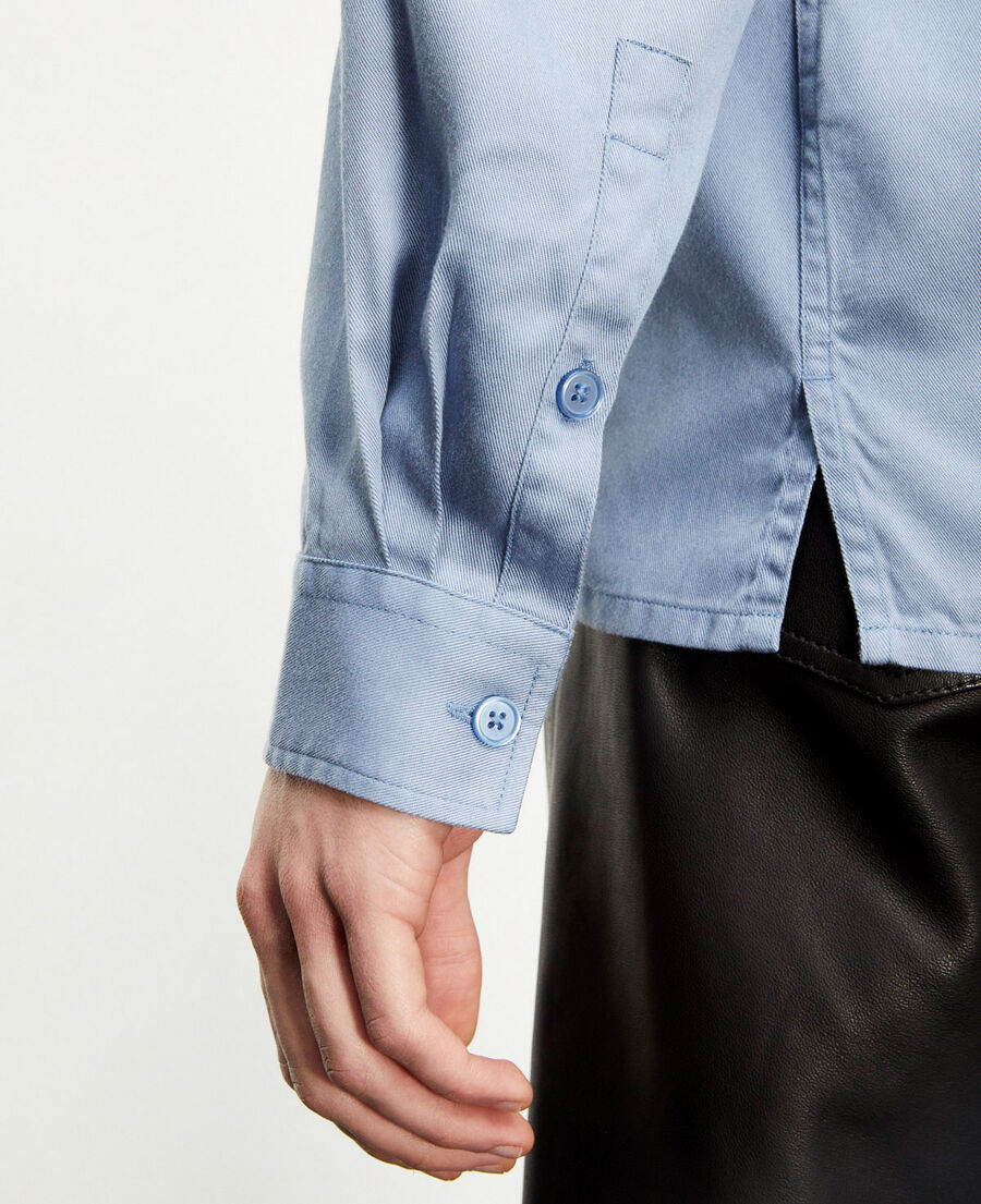 chemise col classique bleue à poche