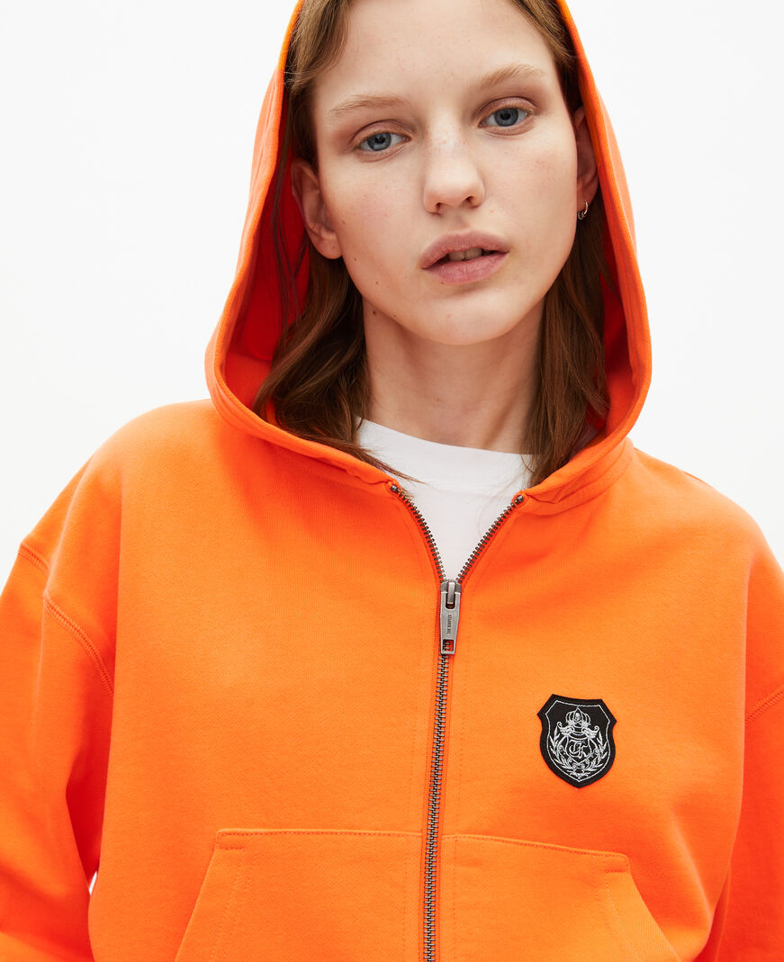 The Kooples FEMME ORANGE sweatshirt à capuche orange