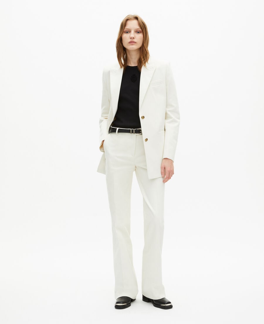 The Kooples F WHITE ecru cotton tailored jacket