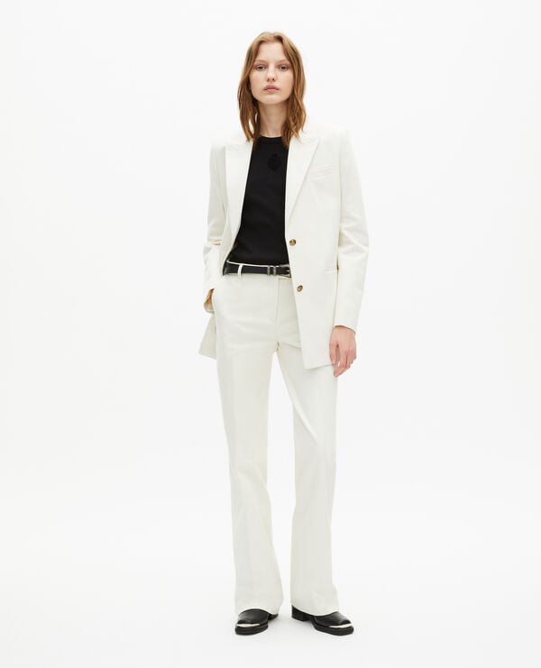 The Kooples WOMEN WHITE ecru cotton tailored jacket