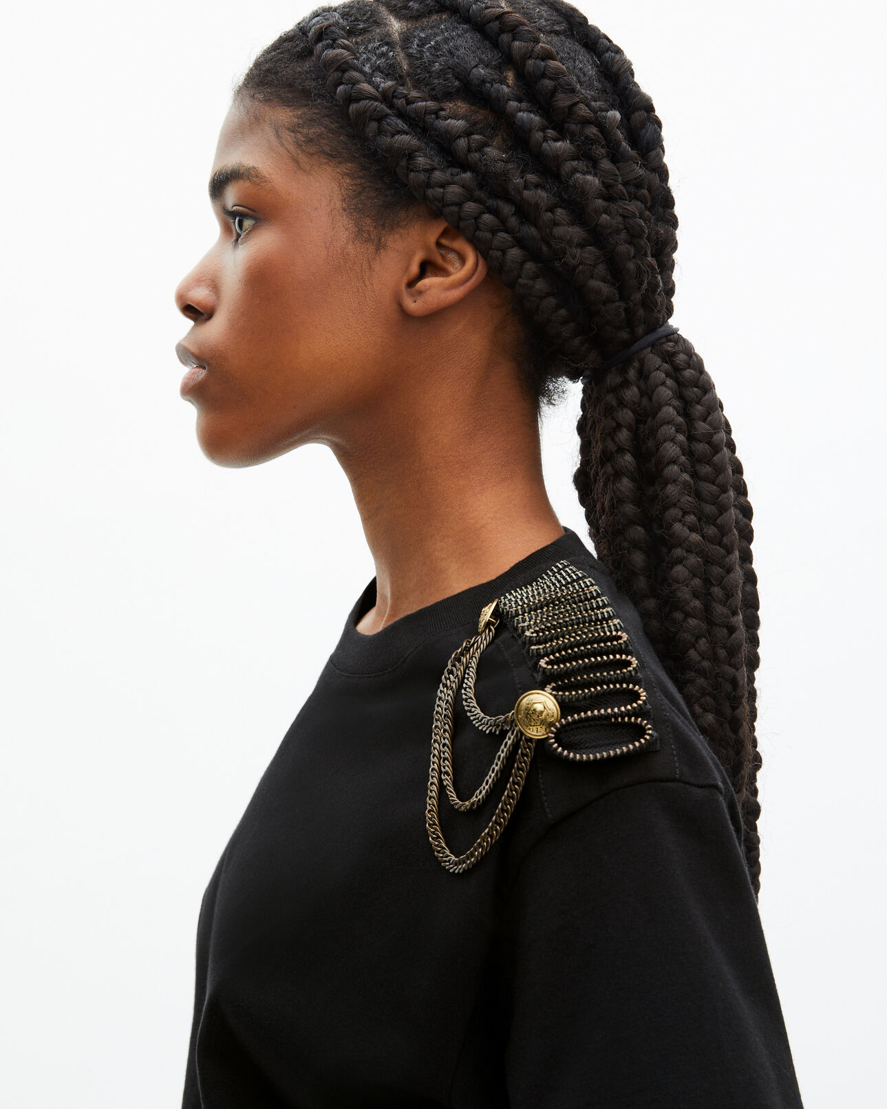 The Kooples FEMME BLACK WASHED t-shirt noir