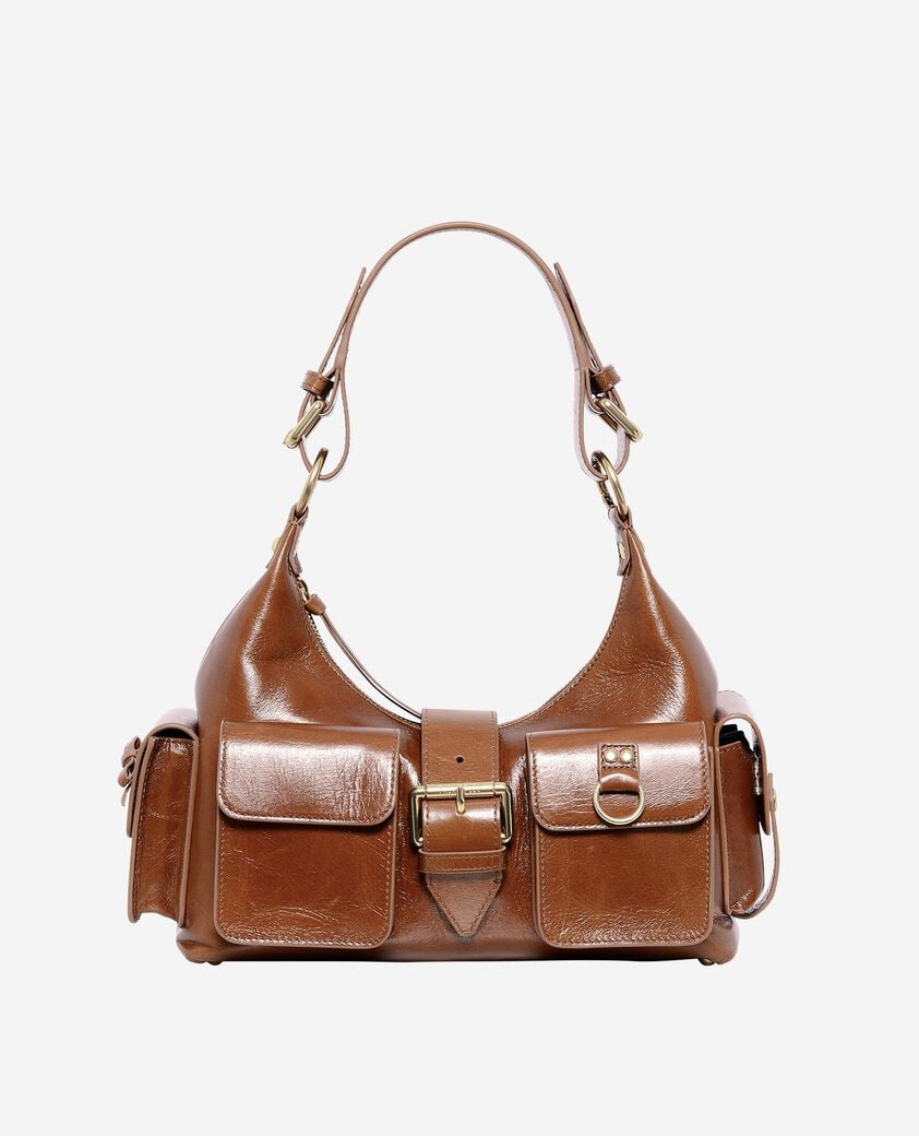 The Kooples DAMEN BROWN amelia tasche aus braunem crackleder