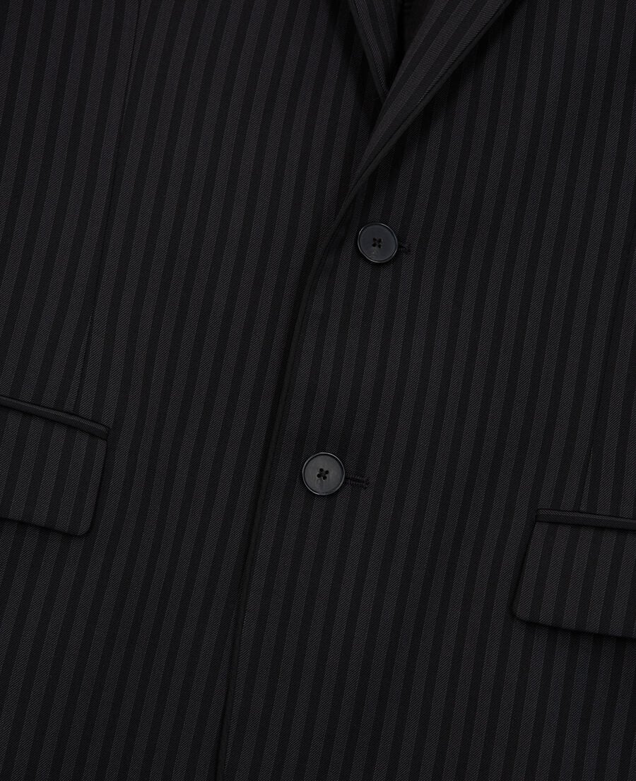 The Kooples MEN BLACK GREY striped wool suit jacket