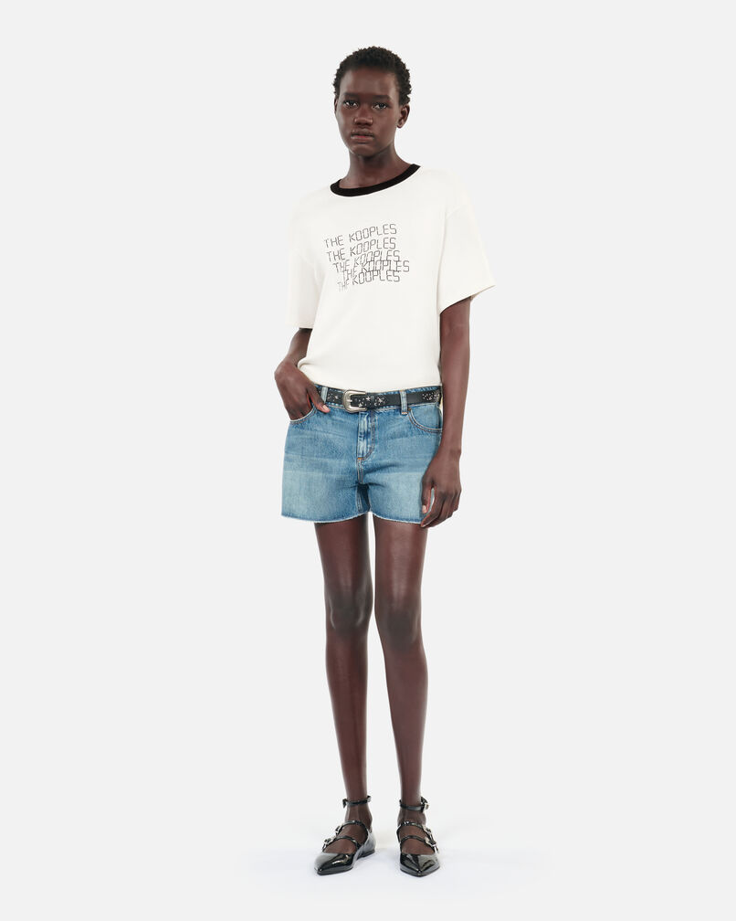 The Kooples FEMME ECRU t-shirt avec sérigraphie écru