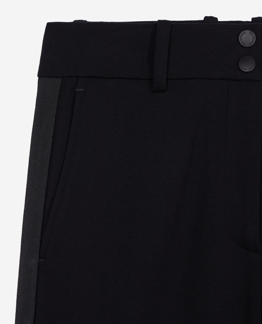 The Kooples MUJER BLACK pantal&oacute;n traje negro recto grogr&eacute;n