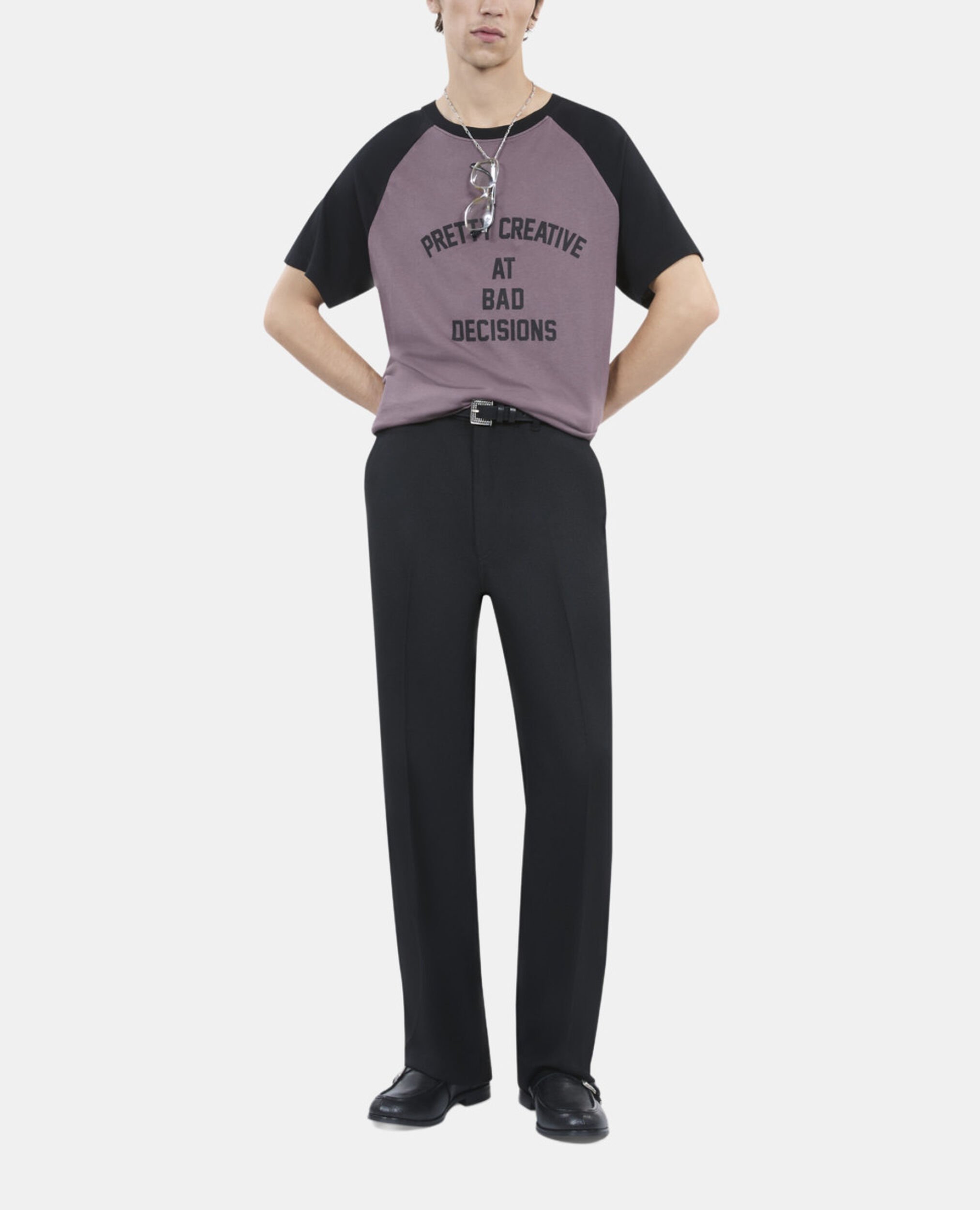 Braunes T-Shirt mit Siebdruck, BROWN, hi-res image number null