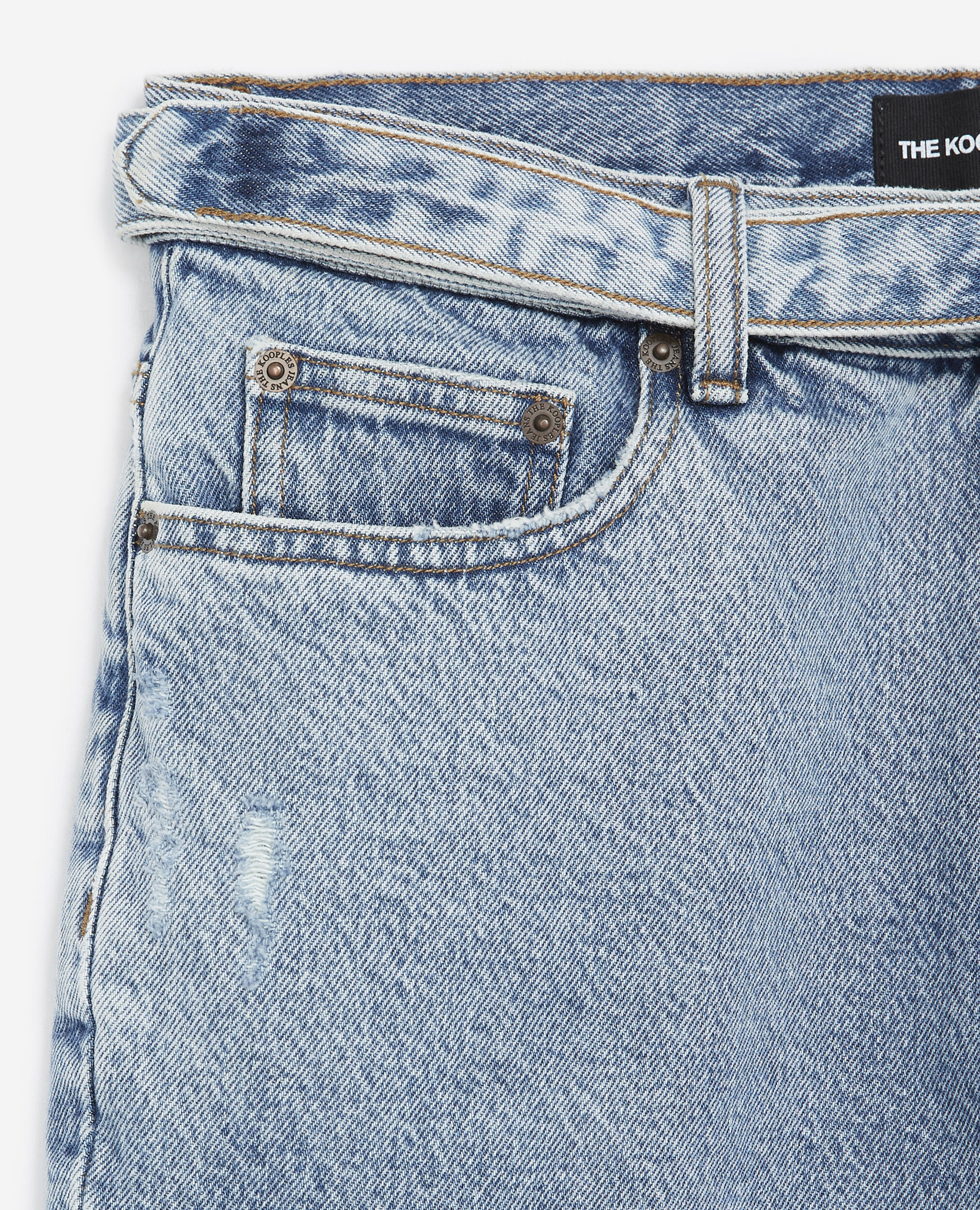 Faded blue denim shorts , BLUE DENIM, hi-res image number null