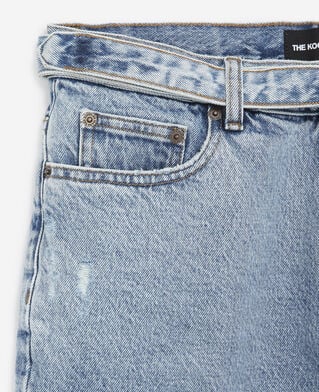 The Kooples H BLUE DENIM faded blue denim shorts 