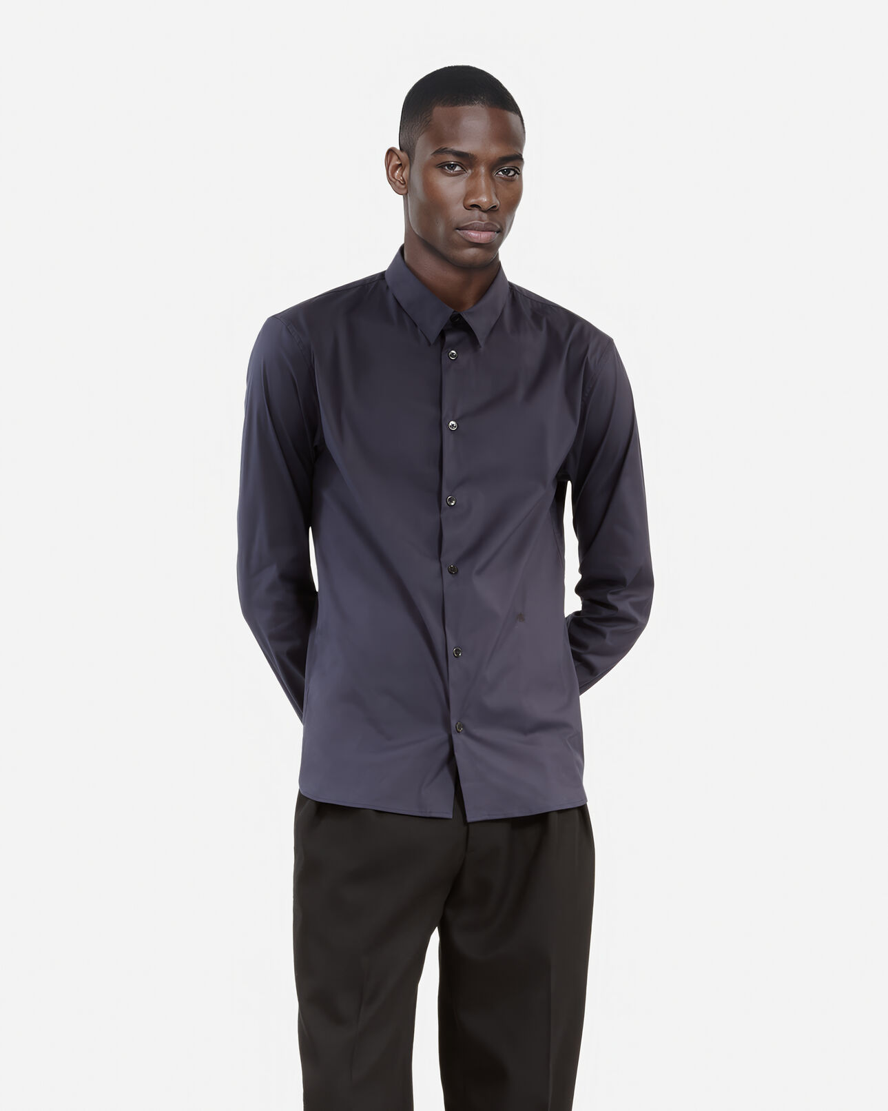 The Kooples HOMME NAVY chemise en popeline bleu marine