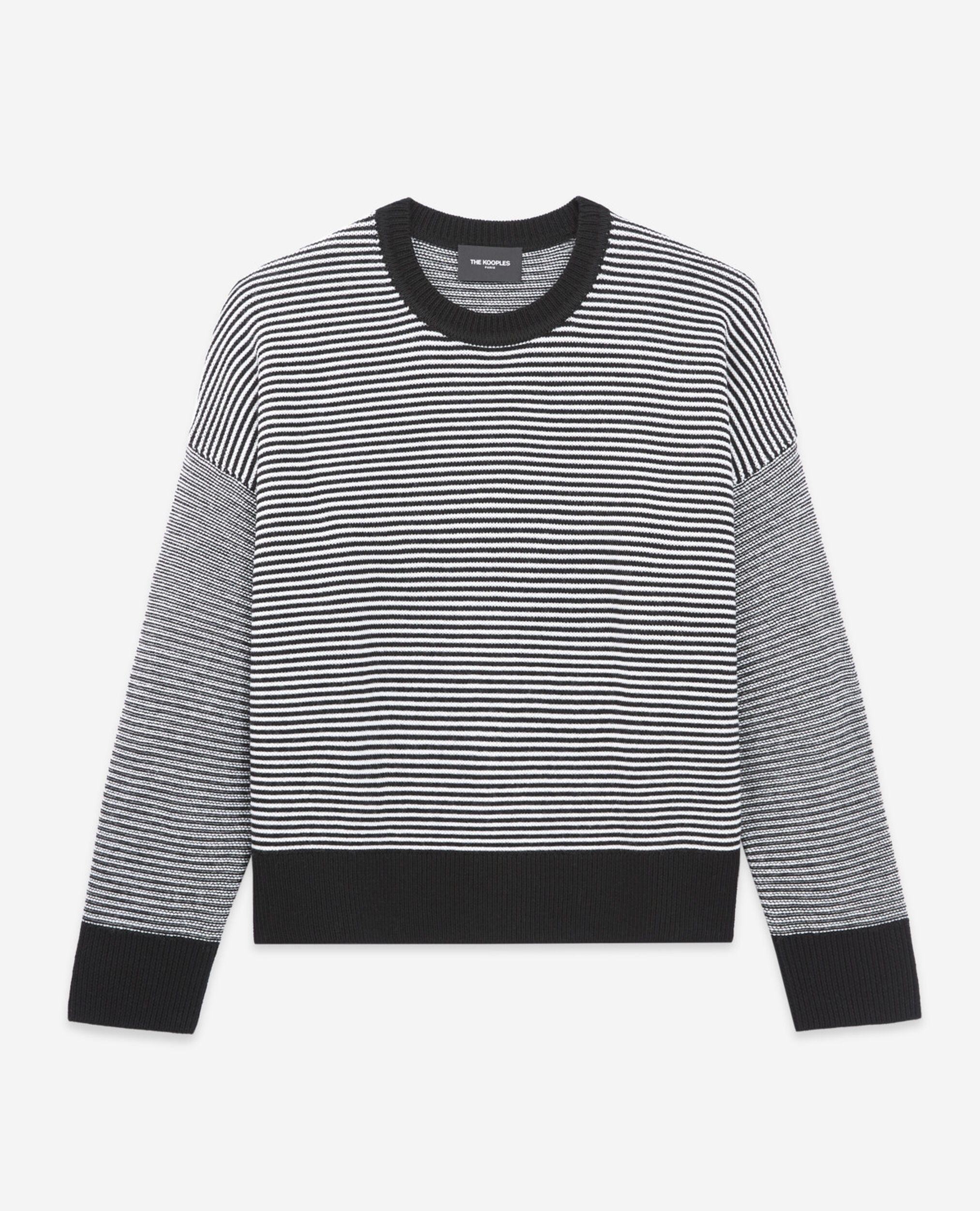 Loose-fitting striped sweater, BLACK-ECRU, hi-res image number null