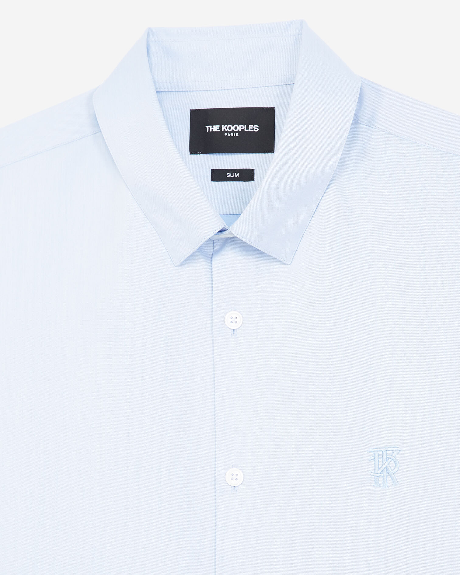 Blue classic-collar shirt w/embroidered logo, SKY, hi-res image number null