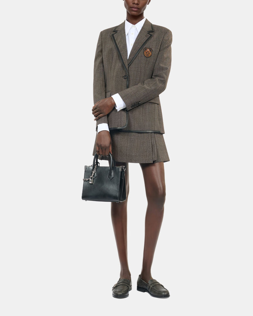 The Kooples F BROWN prince of wales jacket in brown wool
