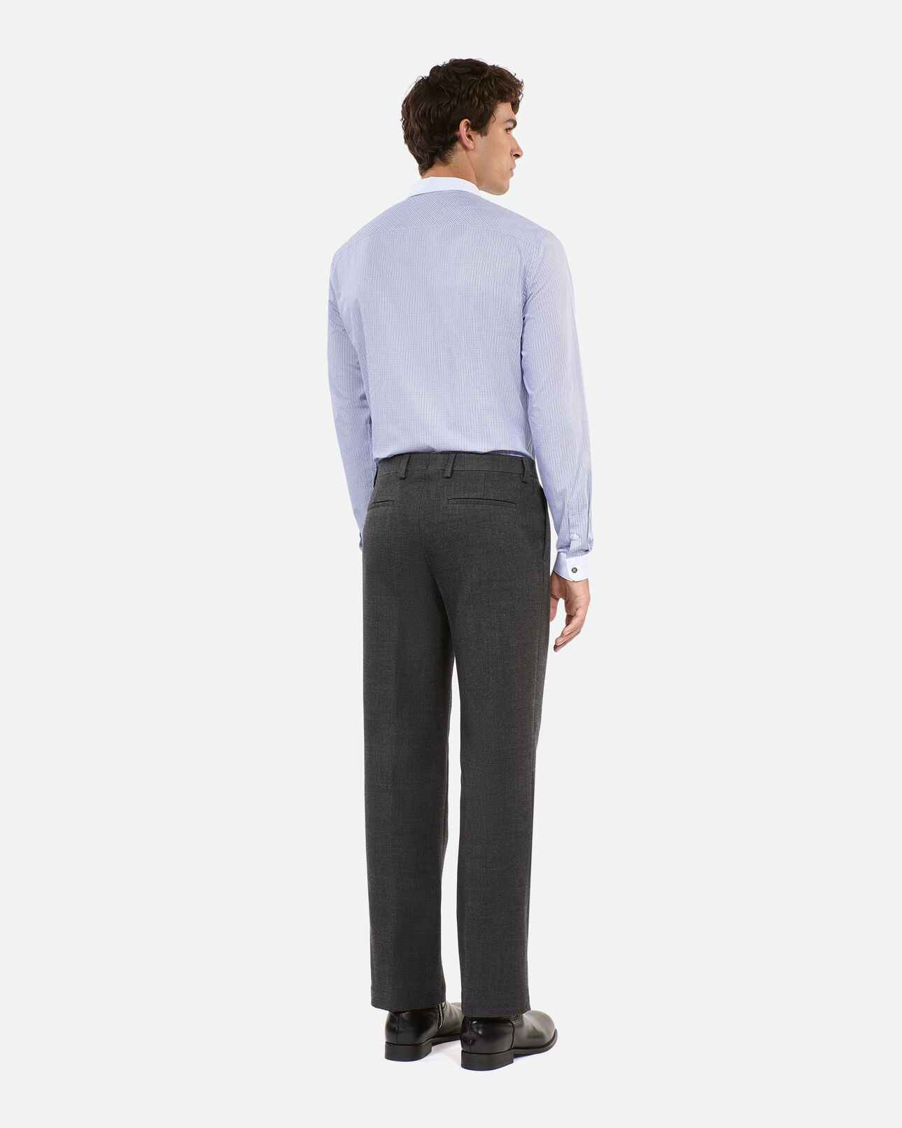 The Kooples MEN BLACK GREY grey cotton and wool suit trousers