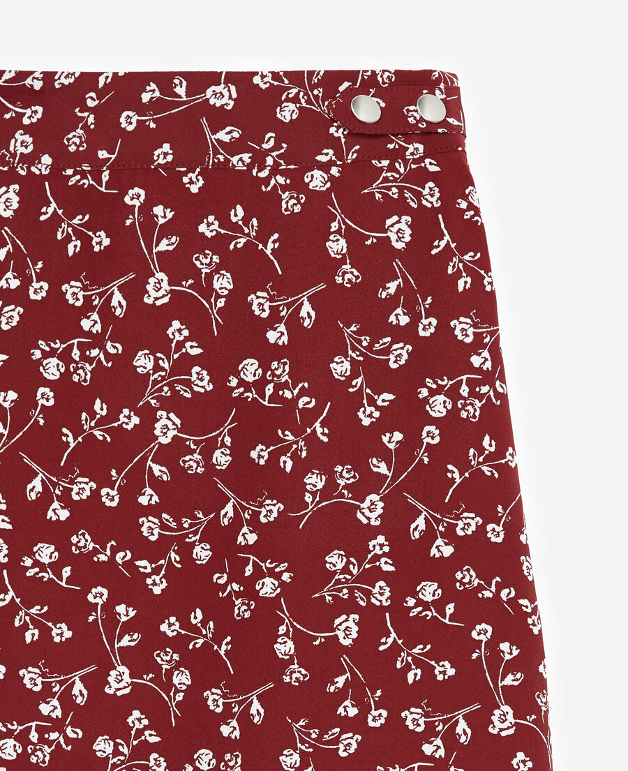 The Kooples WOMEN BURGUNDY flowing burgundy short skirt with print
