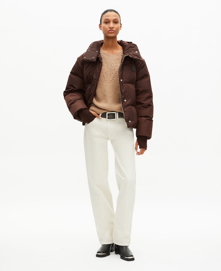 The Kooples FEMME CHOCOLATE doudoune à manches amovibles marron