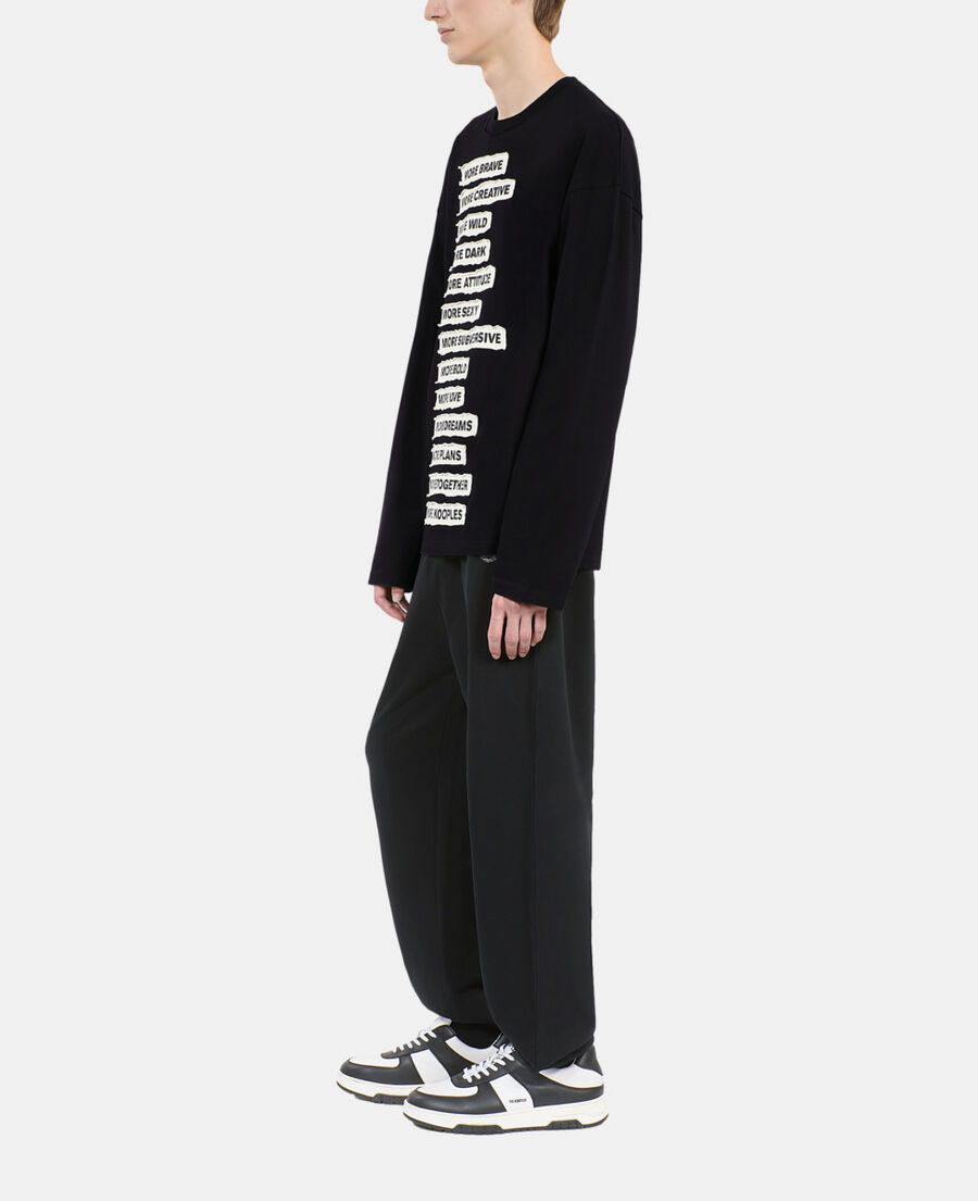 The Kooples HOMME BLACK WASHED t-shirt manches longues noir