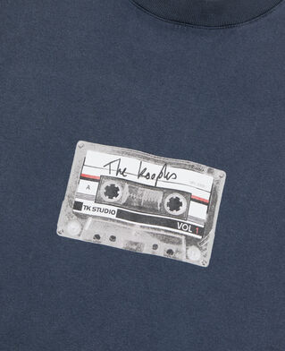 The Kooples MEN CARBONE carbon blue screen printed t-shirt