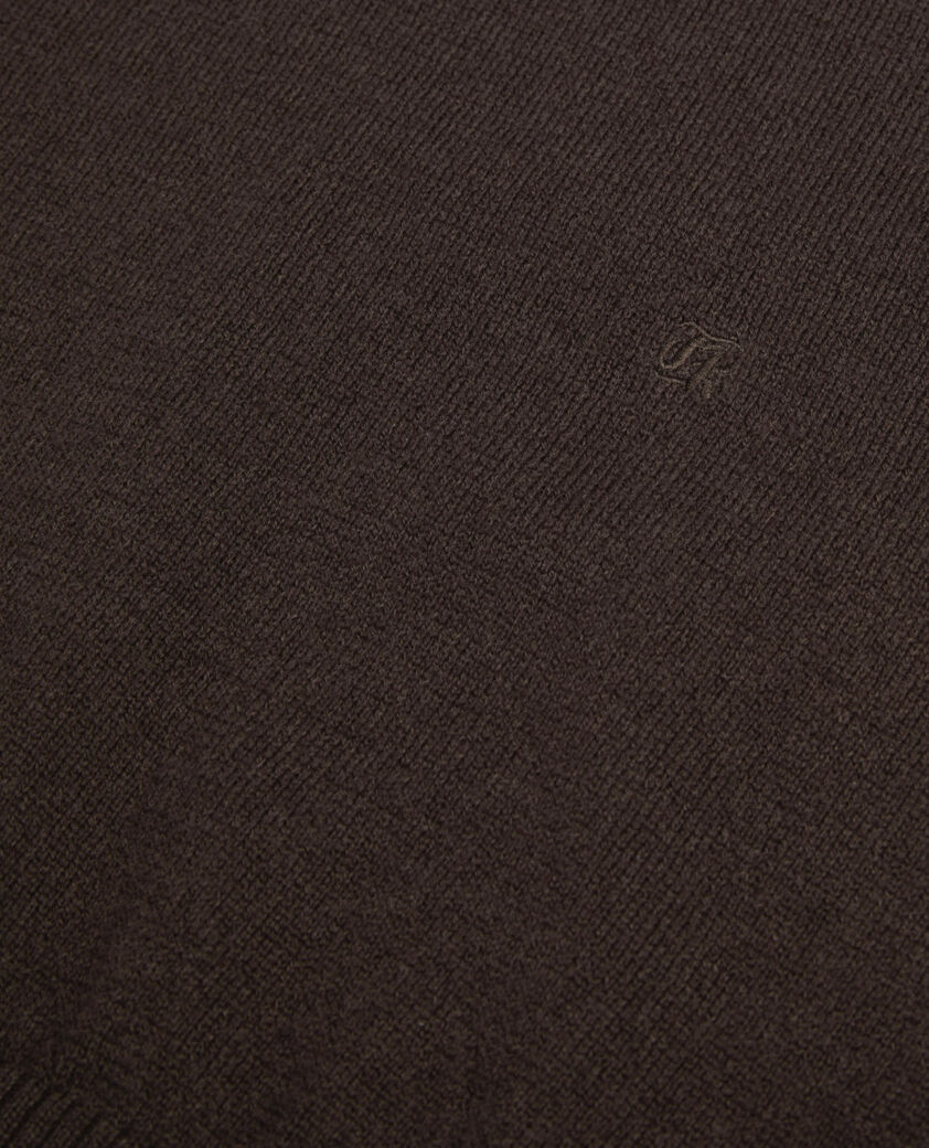 The Kooples HOMME DARK BROWN pull en laine marron
