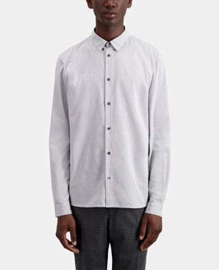 The Kooples HOMME BLACK WHITE chemise en coton à micro carreaux noirs et blancs