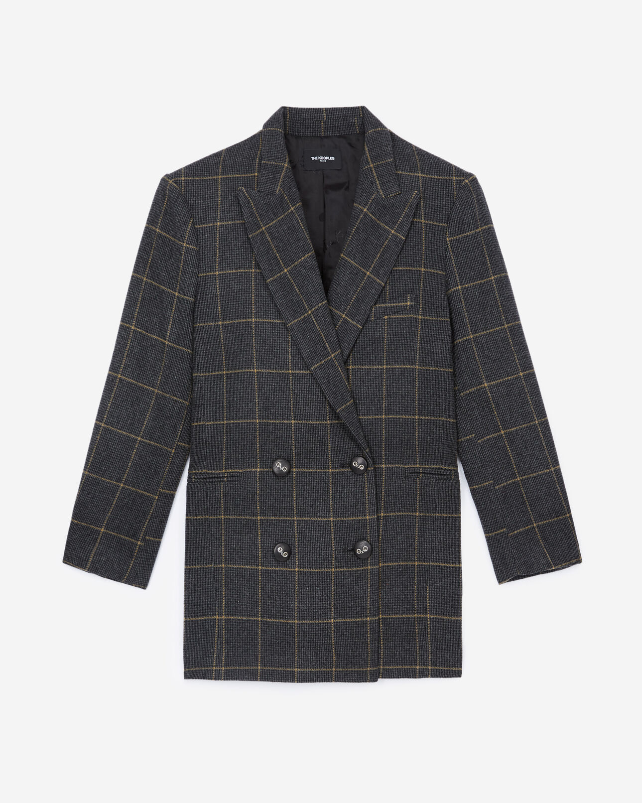 The Kooples WOMEN OCRE flowing jacket with prince-of-wales motif