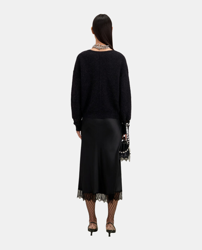 The Kooples WOMEN BLACK black wool-blend cardigan