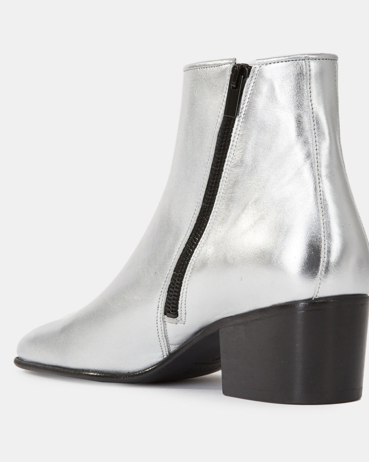 The Kooples FEMME SILVER boots en cuir argenté