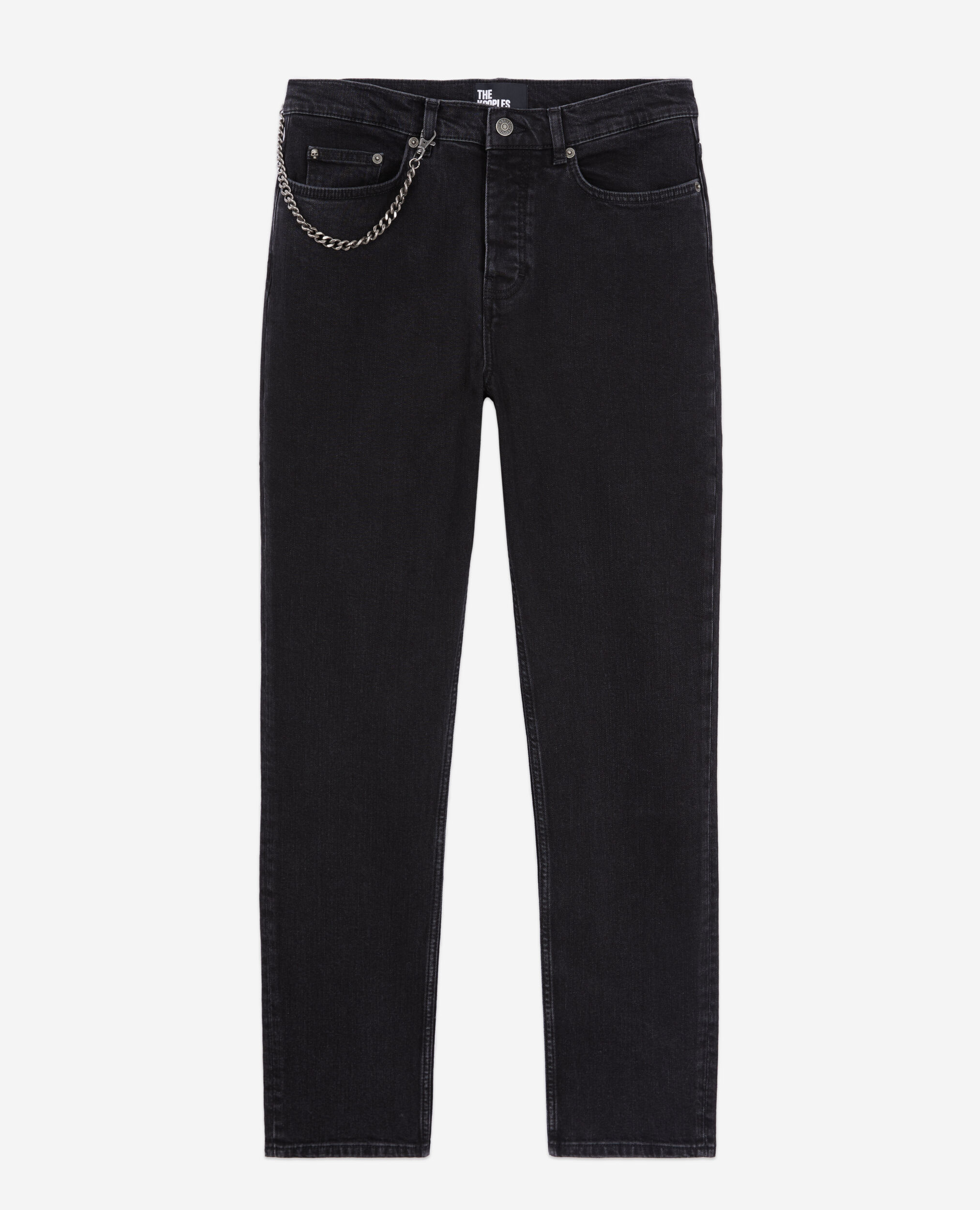 Jean noir droit avec chaine