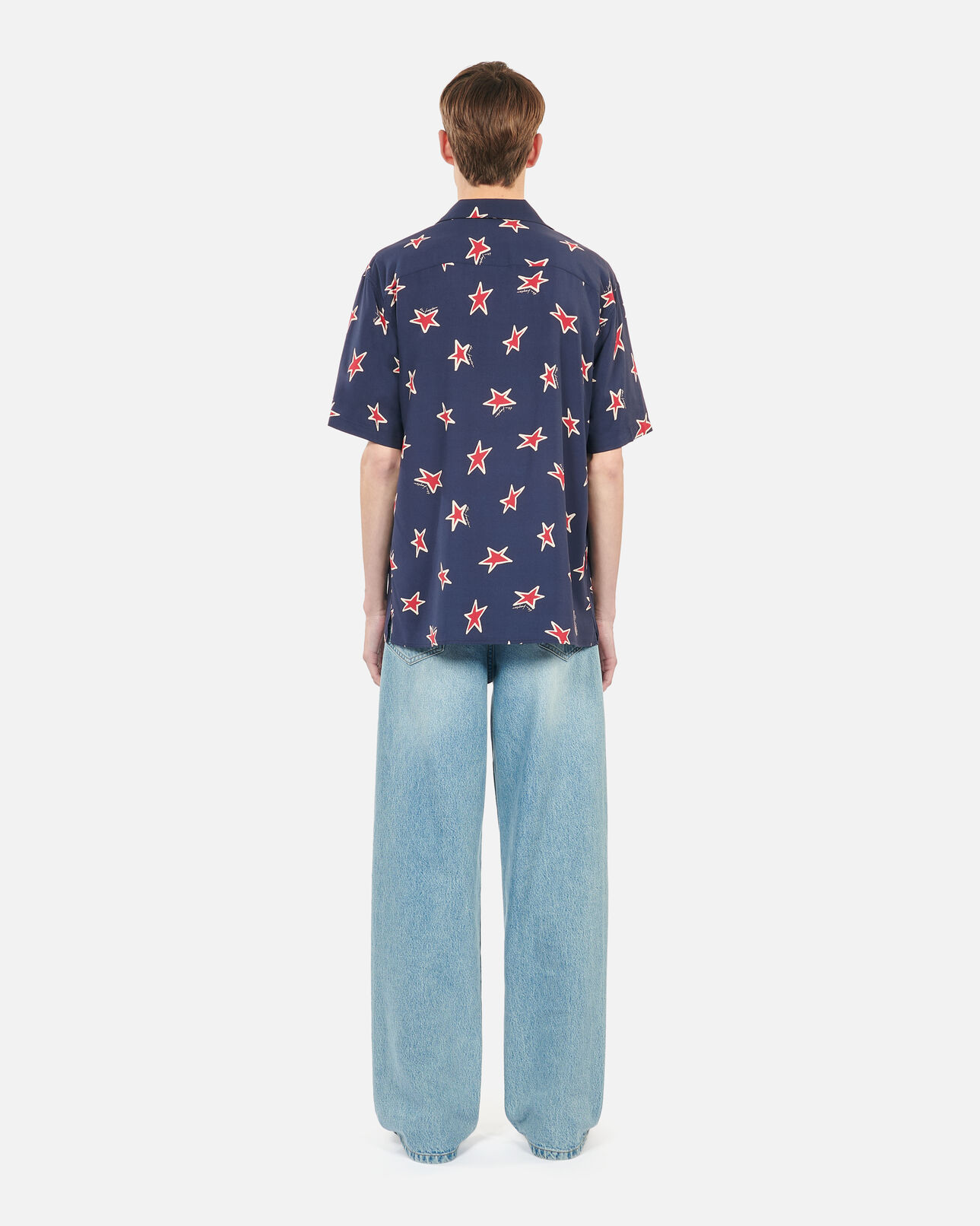 The Kooples HOMME NAVY-RED chemise manches courtes imprimé étoiles