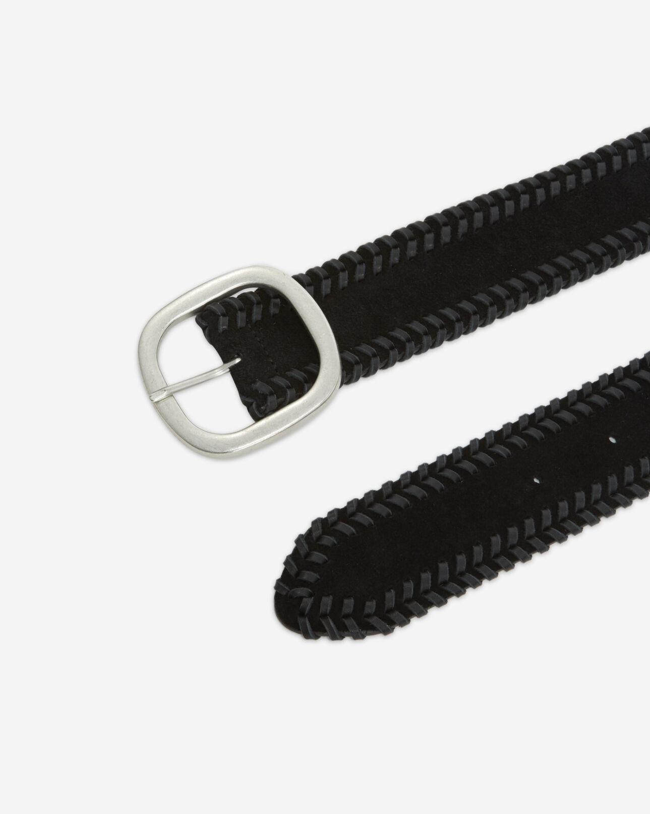 The Kooples WOMEN BLACK women’s leather belt w/ braided details