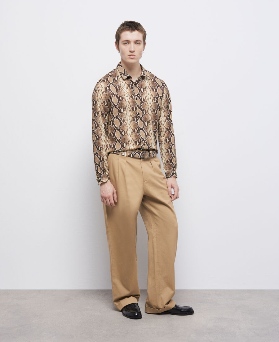 snakeskin print casual shirt