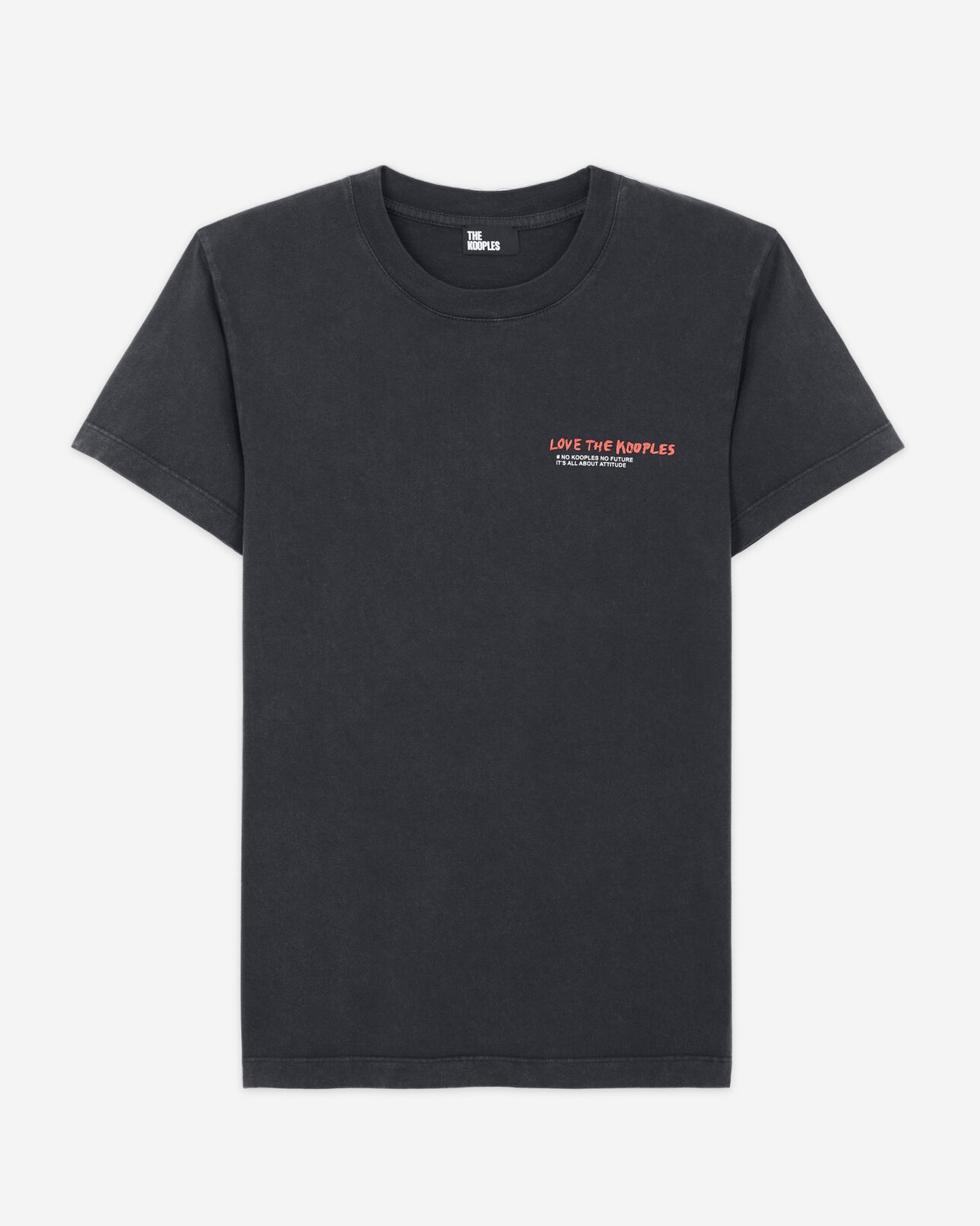 The Kooples F BLACK WASHED women's black love kooples t-shirt