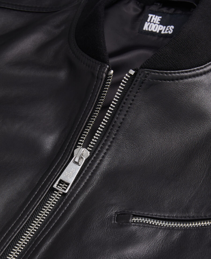 black leather teddy jacket