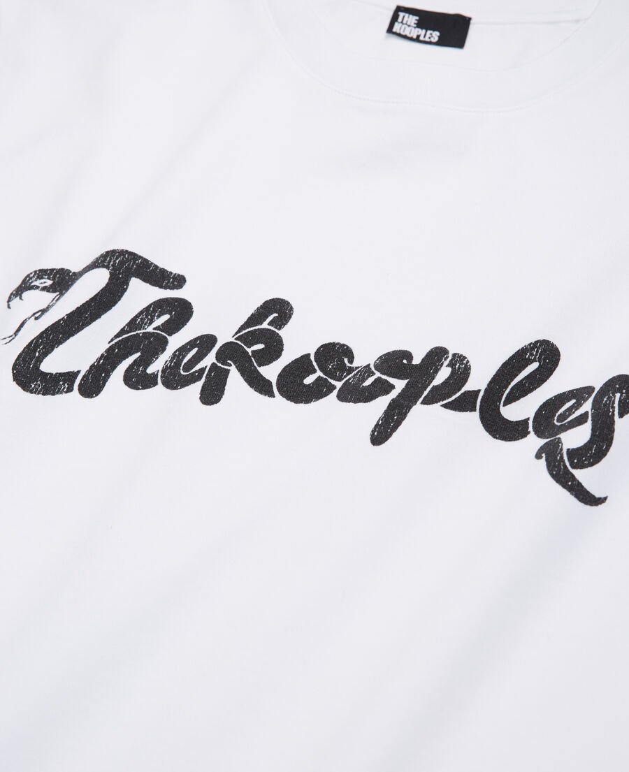 t-shirt homme blanc sérigraphié snake logo