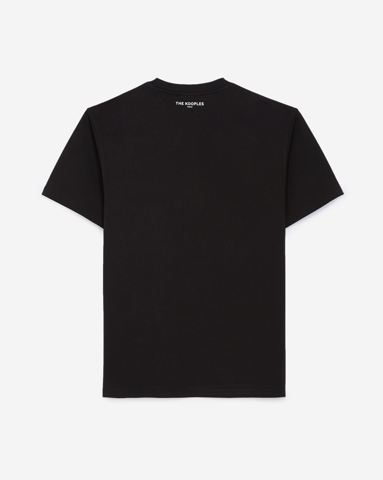 The Kooples MEN BLACK black cotton t-shirt with embroidered flowers