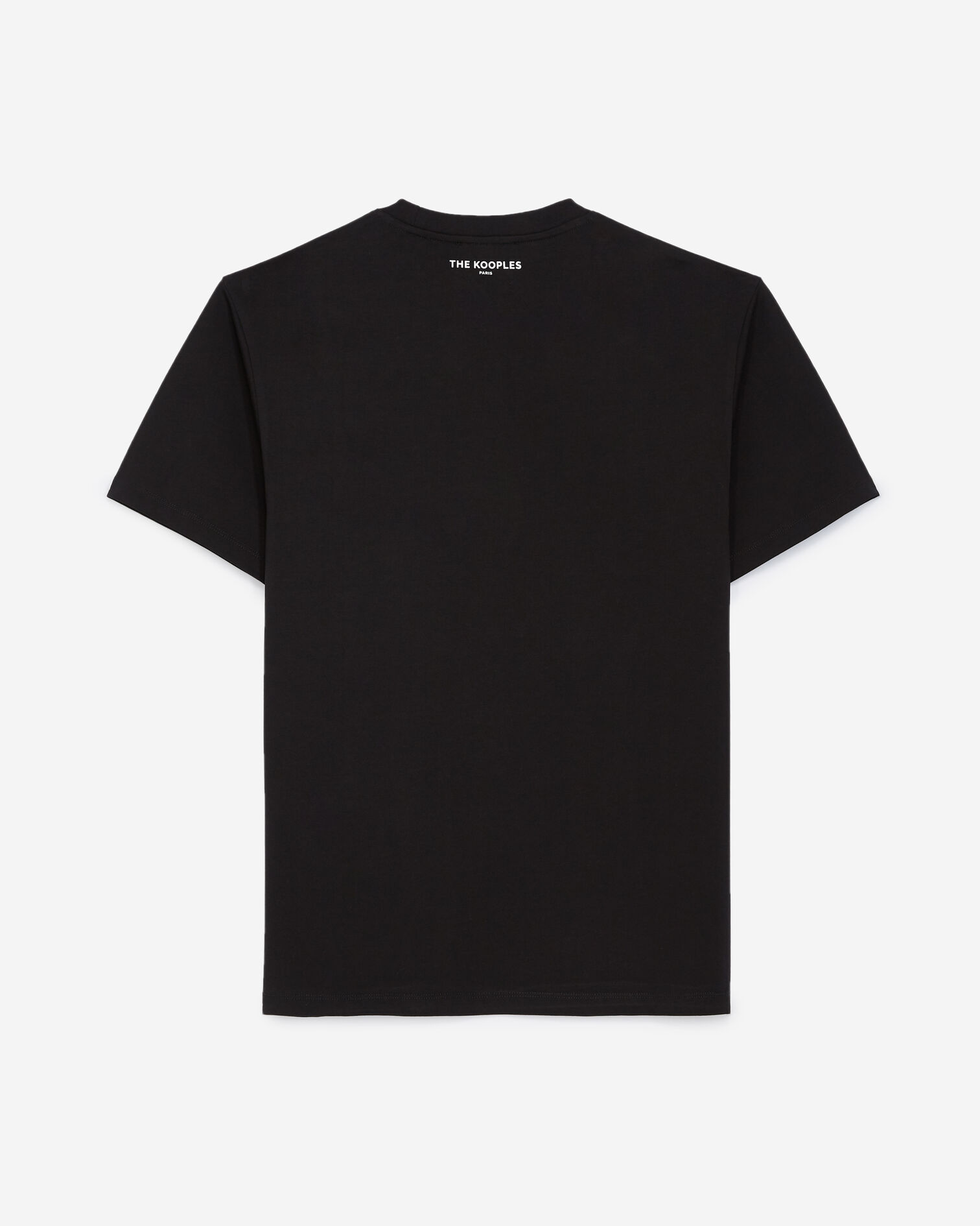 Black cotton T-shirt with embroidered flowers, BLACK, hi-res image number null