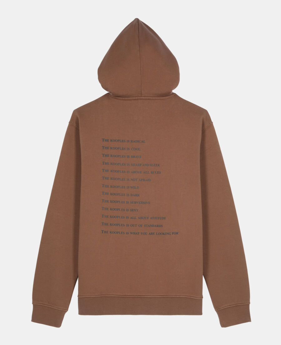 The Kooples HOMME BROWN sweatshirt &agrave; capuche what is marron
