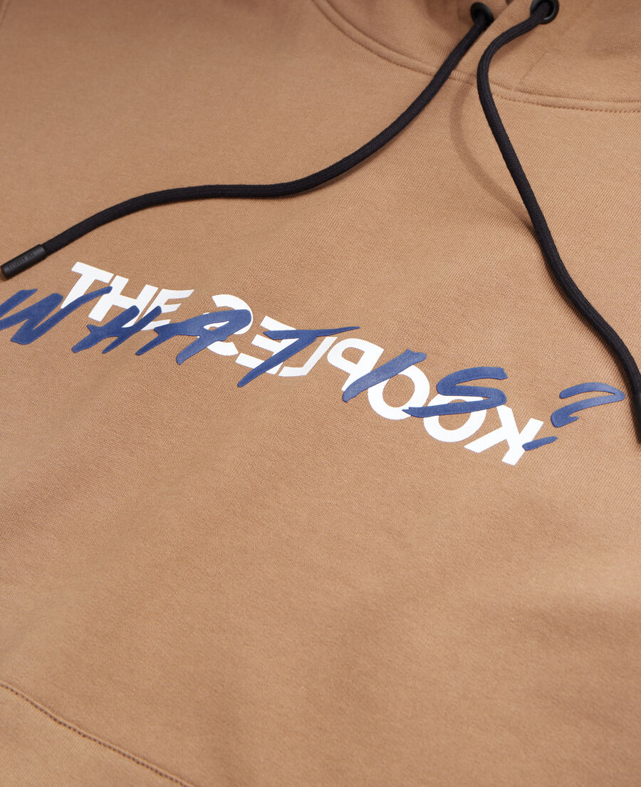 The Kooples HOMME BROWN-BEIGE sweatshirt à capuche what is camel