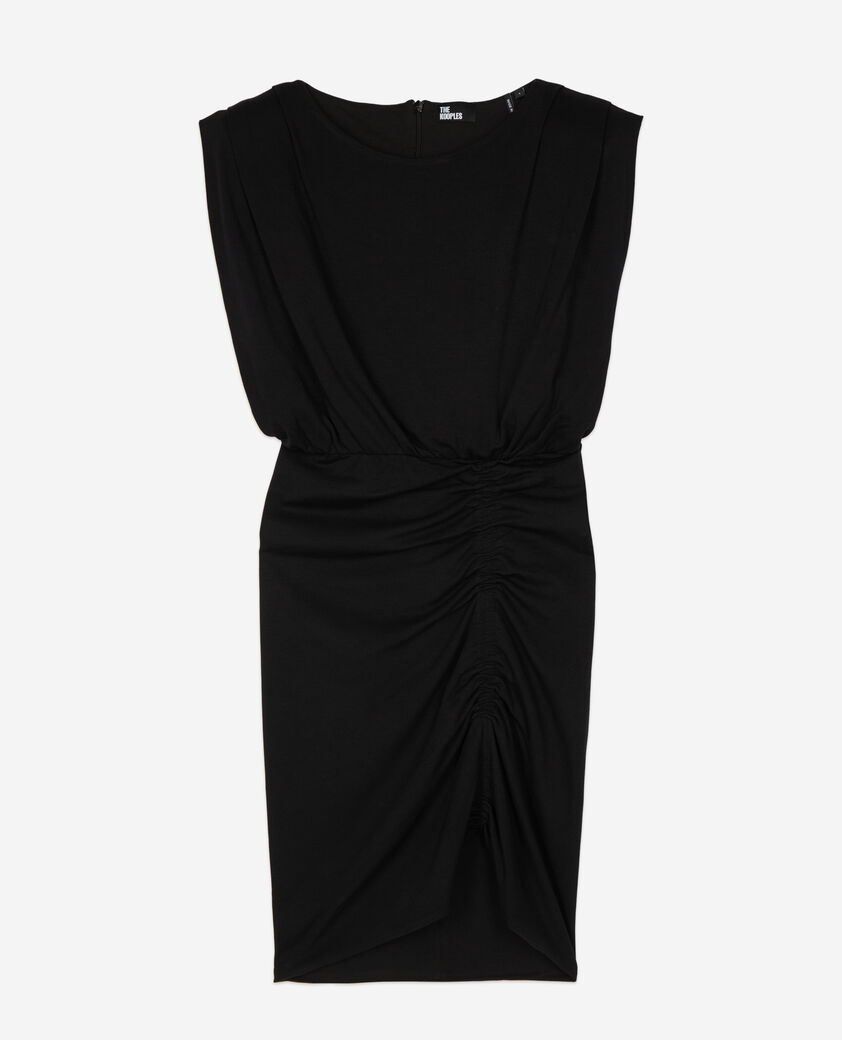 The Kooples WOMEN BLACK short black dress with shirring